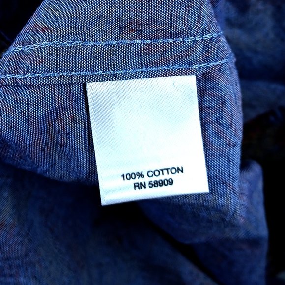 Mens ROWM Floral Shirt Size XL Short Sleeves Tropical Multicolor Rust Button Up - Picture 6 of 6